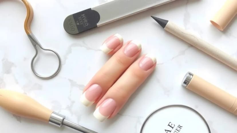 Fransk manikyr på korta naglar