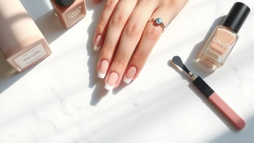 Fransk manikyr med långa naglar