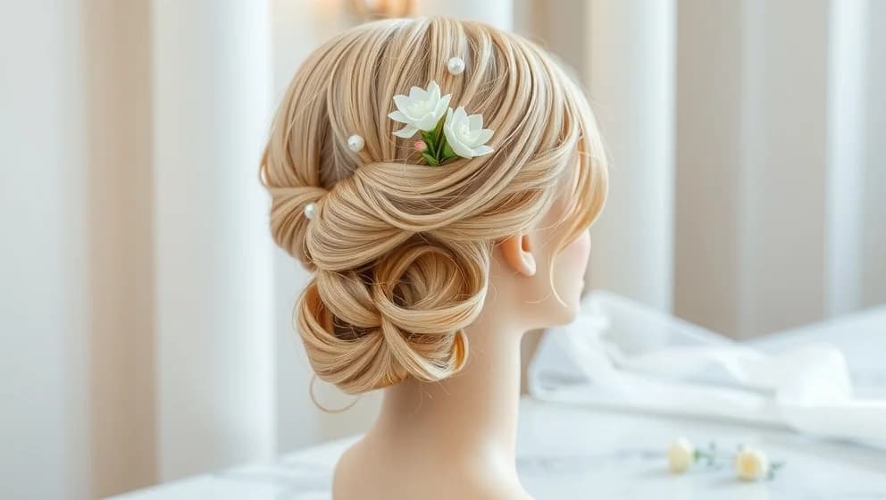 Halvuppsatt hår till bröllop själv