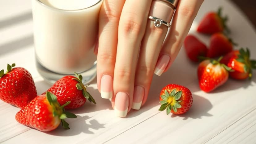 Strawberry milk nails som trendigt nagellook